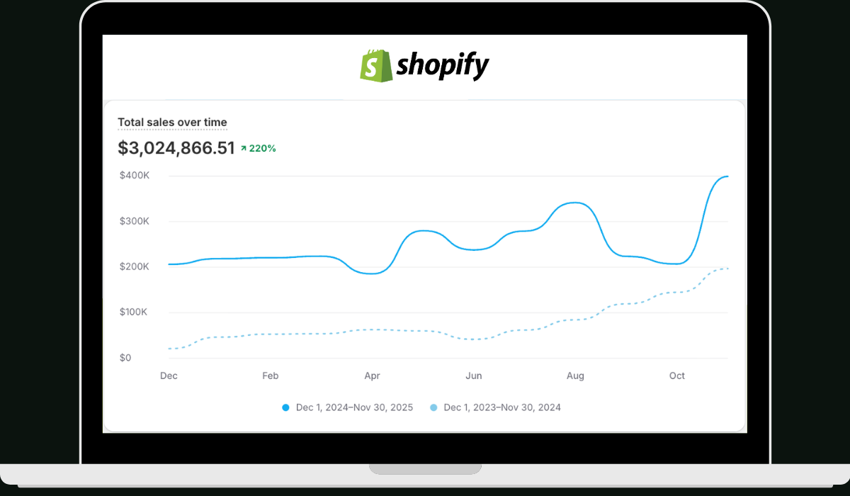 Shopify sales results