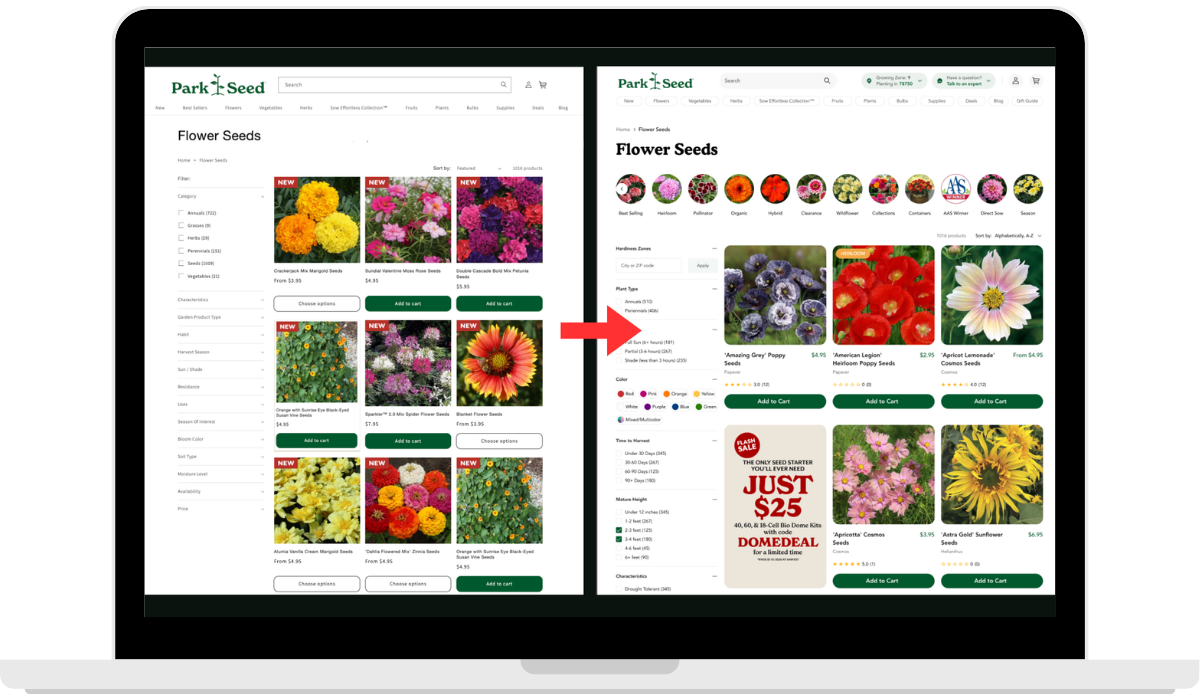 park seed cro design before and after
