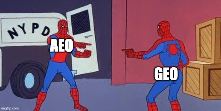 spiderman double meme aeo geo
